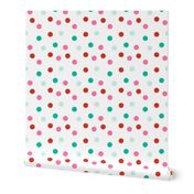 Christmas Dots - Scarlet, Raspberry, Ivy Green by Andrea Lauren