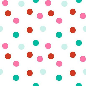 Christmas Dots - Scarlet, Raspberry, Ivy Green by Andrea Lauren