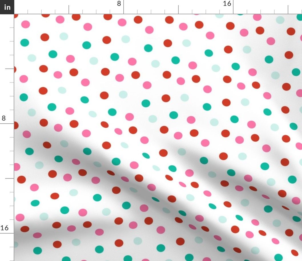Christmas Dots - Scarlet, Raspberry, Ivy Green by Andrea Lauren