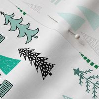 christmas tree forest // green tree green tree forest fabric cute christmas tree design