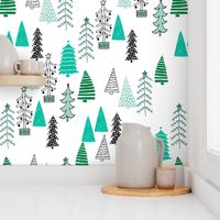 christmas tree forest // green tree green tree forest fabric cute christmas tree design