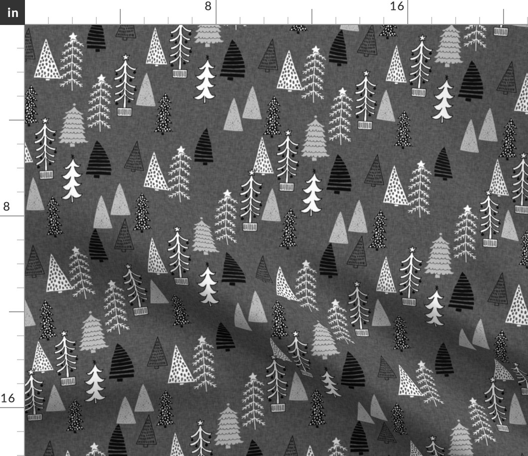 christmas tree forest // charcoal forest christmas tree design by andrea lauren