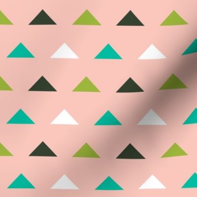 Christmas Triangles - Pale pInk, Ivy Green by Andrea Lauren