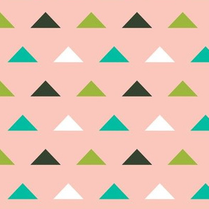 Christmas Triangles - Pale pInk, Ivy Green by Andrea Lauren