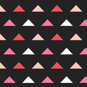 Christmas Triangles - Rudolph Red, Raspberry, Pale Pink and White by Andrea Lauren