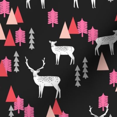 Reindeer Forest - Pinks and Black by Andrea Lauren