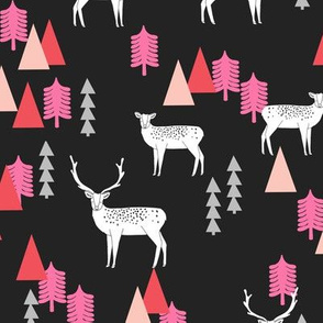 Reindeer Forest - Pinks and Black by Andrea Lauren