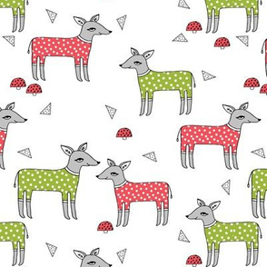 Reindeer Pajamas - Lime Green and Rudolph Red by Andrea Lauren