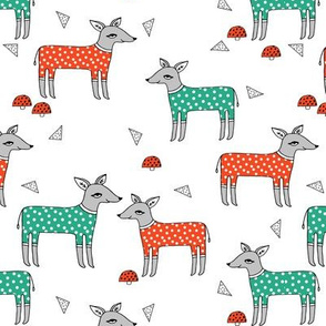 Reindeer Pajamas - Red and Green by Andrea Lauren