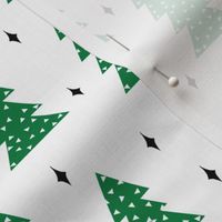 christmas trees // green christmas tree forest xmas holiday christmas forest trees cute scandi simple christmas fabric