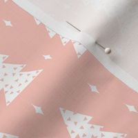 christmas tree fabric // cute christmas pastel pink light christmas fabric trees winter