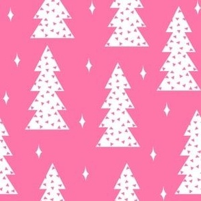 christmas tree // christmas trees pink christmas girls sweet holiday fabric christmas fabric baby 