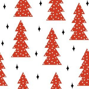 christmas tree // trees red and white scandi cute winter holiday xmas tree fabric andrea lauren fabric