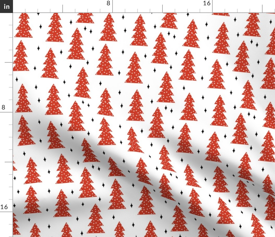 christmas tree // trees red and white scandi cute winter holiday xmas tree fabric andrea lauren fabric