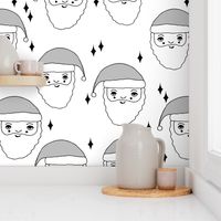 santa // christmas father christmas papa noel santa claus kids cute christmas grey black and white scandi simple