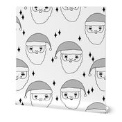 santa // christmas father christmas papa noel santa claus kids cute christmas grey black and white scandi simple