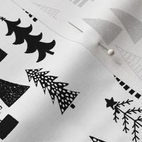 Christmas Tree Forest - Black and White by Andrea Lauren 