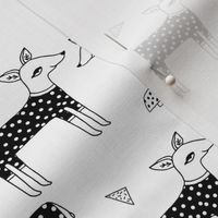 Reindeer Pajamas - black and white by Andrea Lauren 