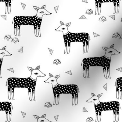 Reindeer Pajamas - black and white by Andrea Lauren 