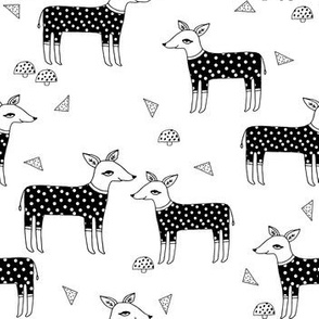 Reindeer Pajamas - black and white by Andrea Lauren 