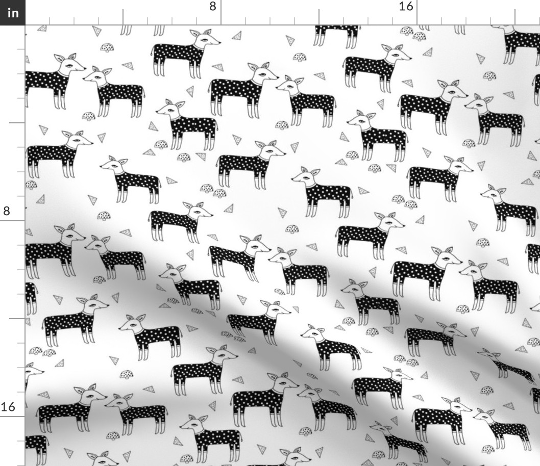 Reindeer Pajamas - black and white by Andrea Lauren 