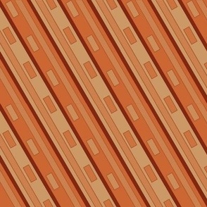 Stripes diagonal in toffee and adobe