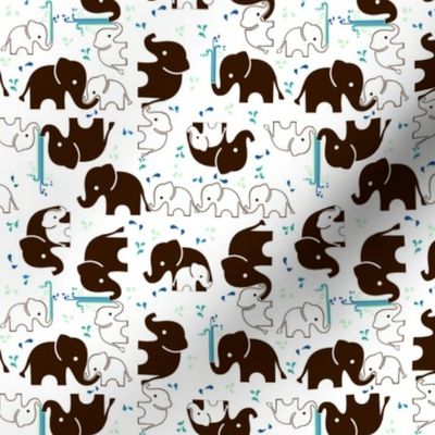 ABC Baby Coordinate - Elephant Splash, white