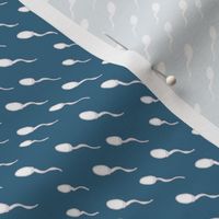 Swimming Sperm in Blue