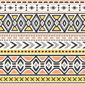 Tribal Aztec Rows in Yellow Orange