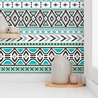 Tribal Aztec Rows in Mint Green