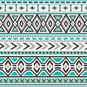 Tribal Aztec Rows in Mint Green