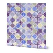 Decorative Geometric Tiles in Cream, Lilac and Lavender 