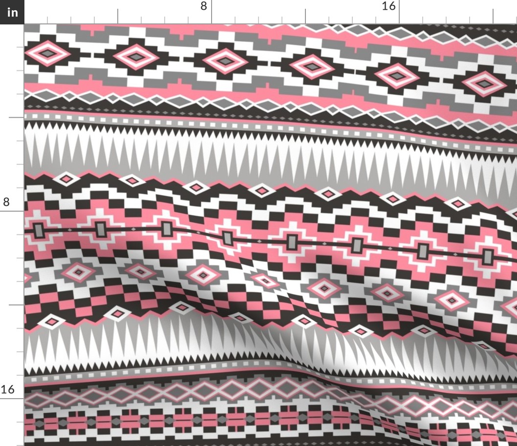 Aztec Rows in Pink