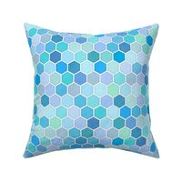 Mini Blue Green Honeycomb Hexagons