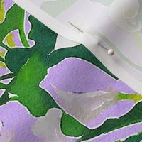 Watercolor callas on a lilac ground