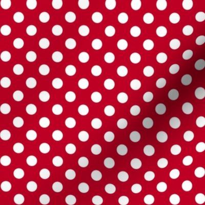 Red + Polka White Dots