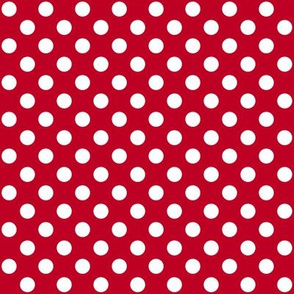 Red + Polka White Dots