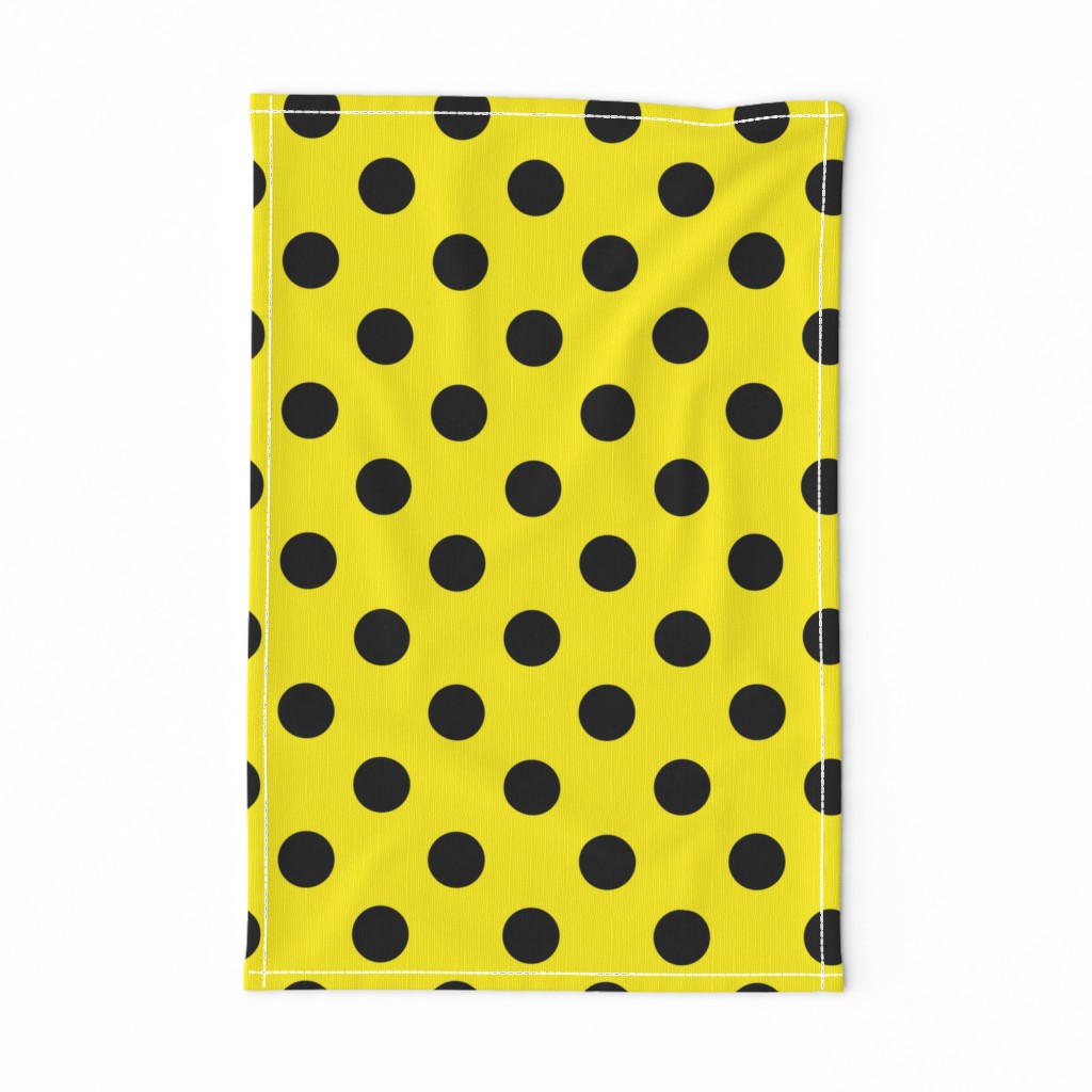 Canary Yellow  + Polka Black (1 and a half inch) Dots