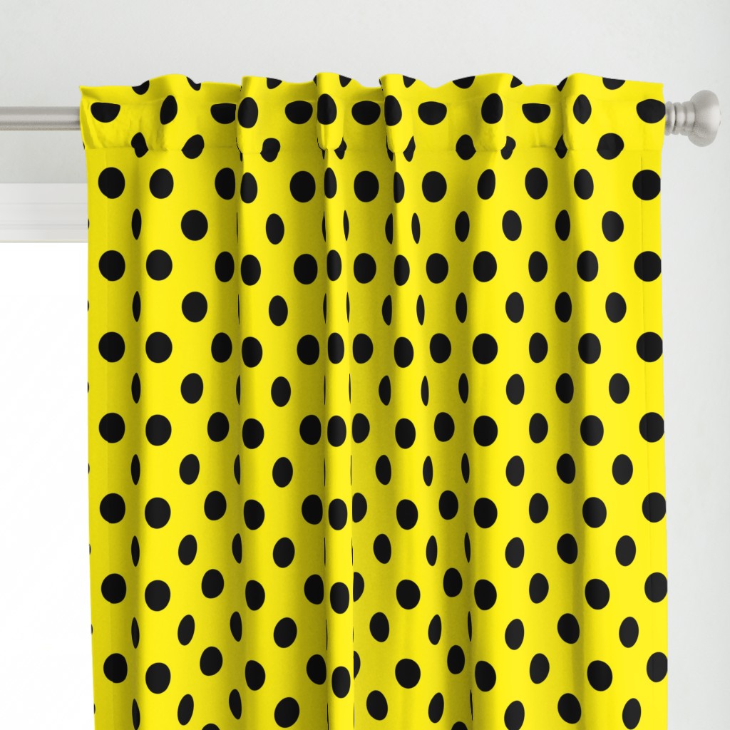 Canary Yellow  + Polka Black (1 and a half inch) Dots