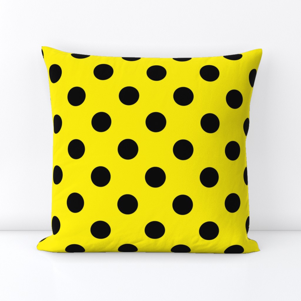 Canary Yellow  + Polka Black (1 and a half inch) Dots