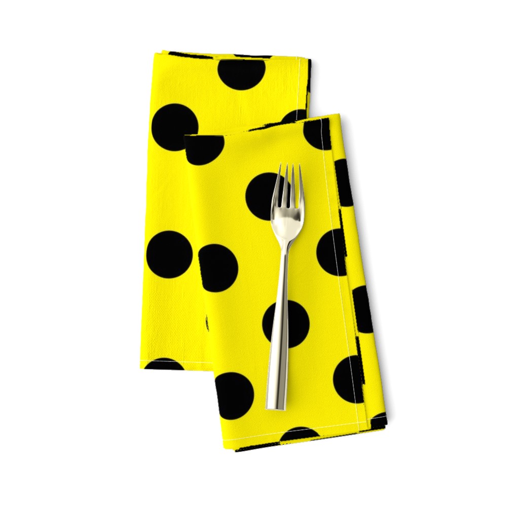 Canary Yellow  + Polka Black (1 and a half inch) Dots