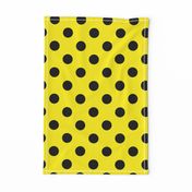 Canary Yellow  + Polka Black (1 and a half inch) Dots