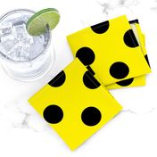 Canary Yellow  + Polka Black (1 and a half inch) Dots