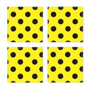 Canary Yellow  + Polka Black (1 and a half inch) Dots