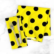 Canary Yellow  + Polka Black (1 and a half inch) Dots