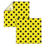 Canary Yellow  + Polka Black (1 and a half inch) Dots