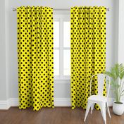 Canary Yellow  + Polka Black (1 and a half inch) Dots