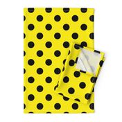 Canary Yellow  + Polka Black (1 and a half inch) Dots