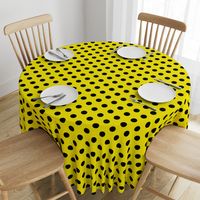 Canary Yellow  + Polka Black (1 and a half inch) Dots