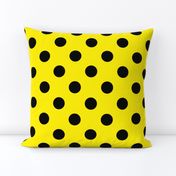 Canary Yellow  + Polka Black (1 and a half inch) Dots